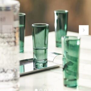 NWT Anthropologie Morgan Shot Glasses in Dark Turquoise. Set of 4